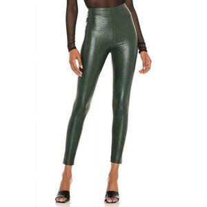 Commando Faux Leather Animal print Legging in moss snake green small slimming